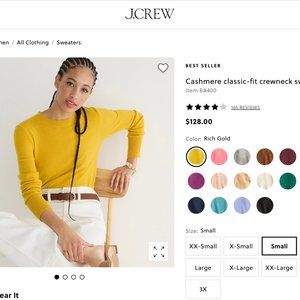 J.Crew Cashmere Sweater - Rich Gold, Size M